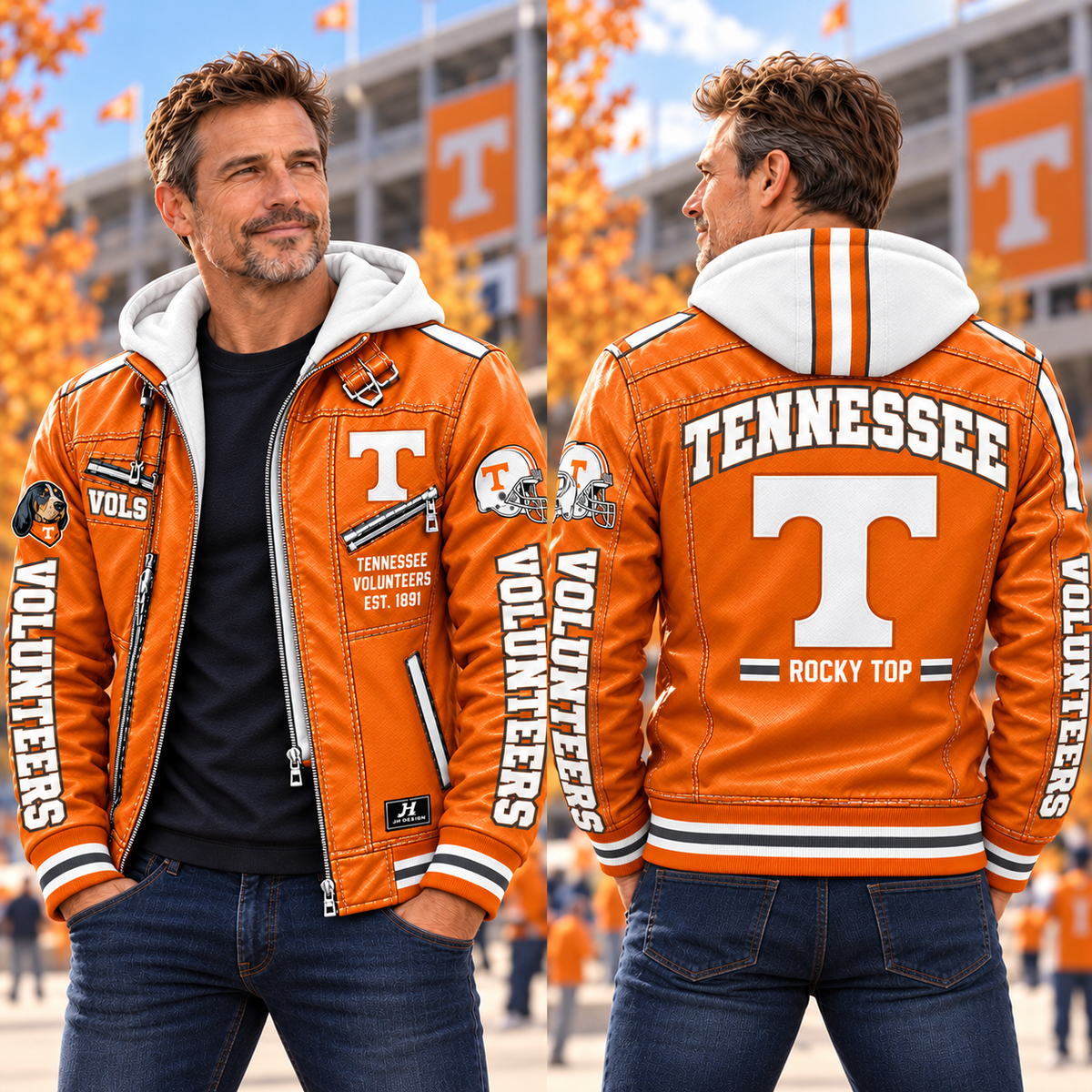 TVF Hooded Leather-Look Bomber Jacket – PNPA
