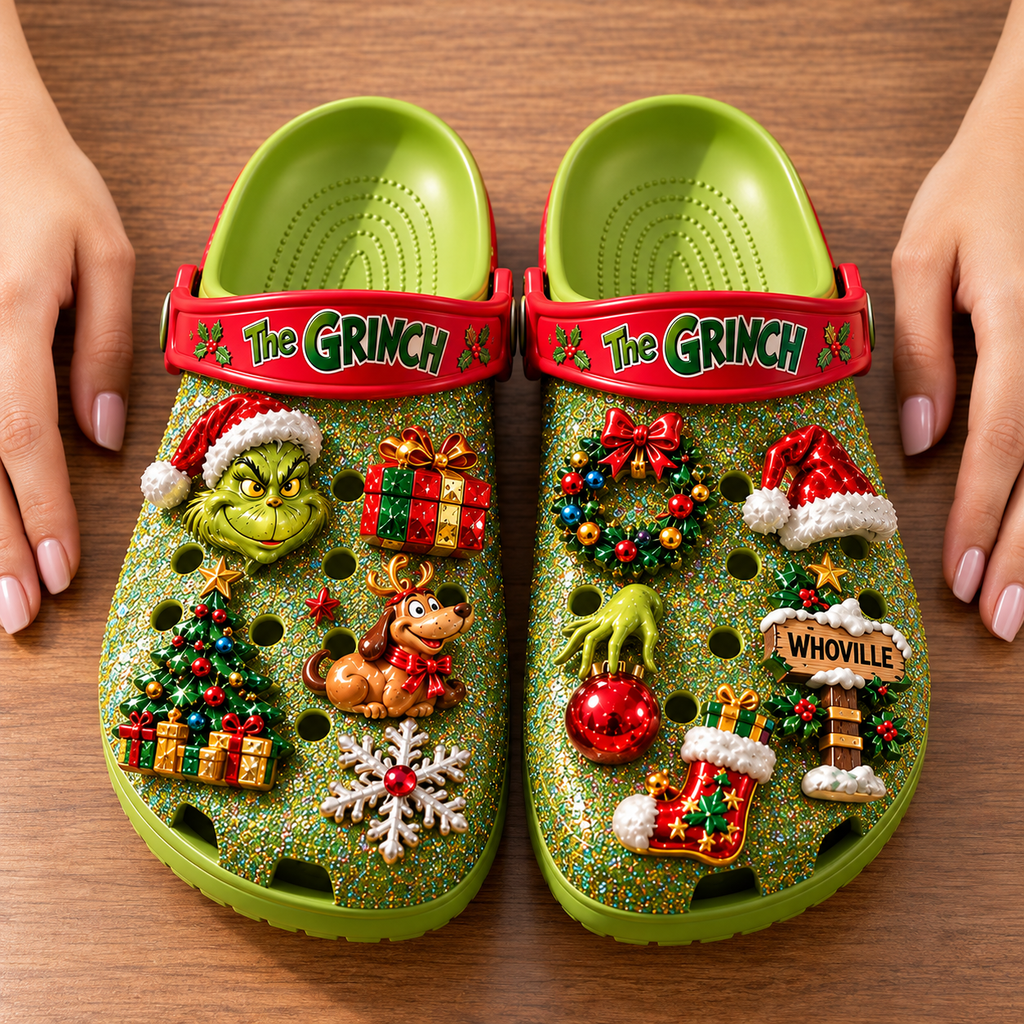 TGR Premium Christmas Glitter Charm Clogs NTTB