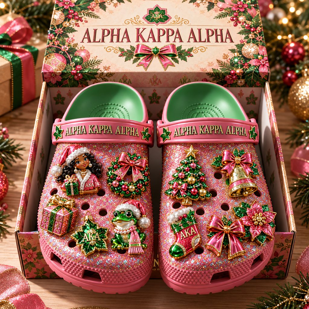 AKA Premium Christmas Glitter Charm Clogs NTTB