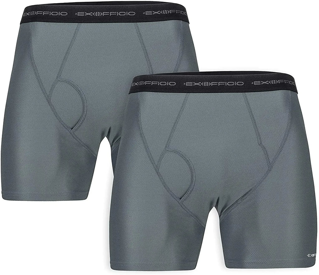 ExOfficio Men's Boxer Brief 2 Pack Men Sports Mesh Boxer Quick Drying Lightweight Breathable Outdoor Men Underwear USA Size